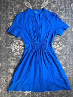 Draper James Blue Swiss Dot Short Sleeve Dress Sz S
